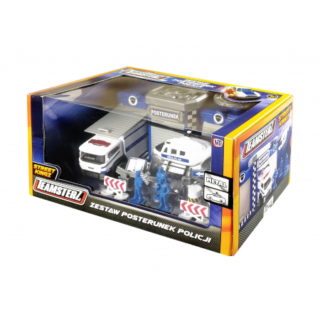 Posterunek Policji Auto Figurki Zestaw Teamsterz